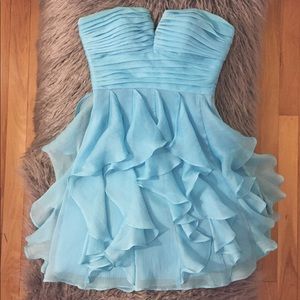 Arden B Blue Cocktail Dress with Ruffles